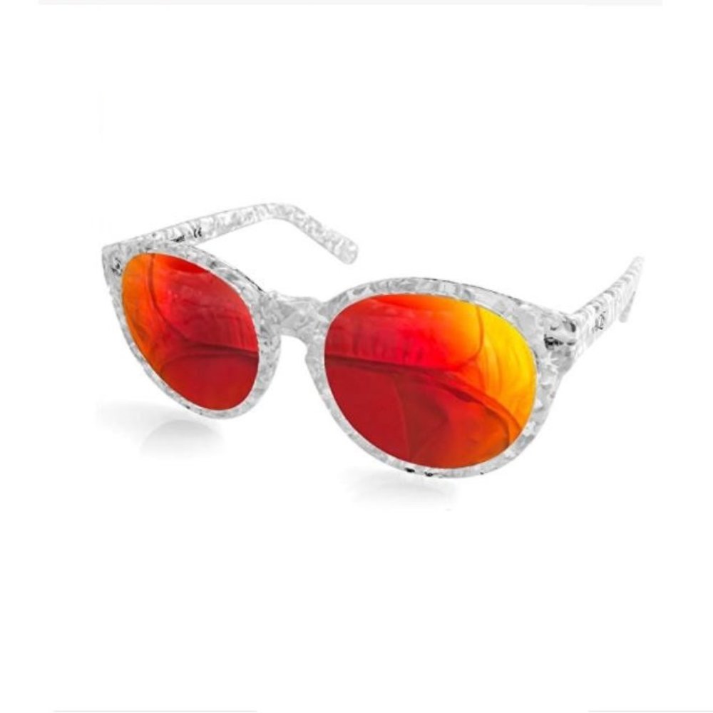 AQS Womens Daisy Oval Keyhole Sunglasses Orange